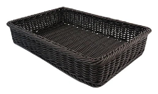 Square 3-Tier Rattan Basket Display Rack